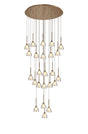 Lathen 5m Round 24 Light Pendant Cone Glass French Gold