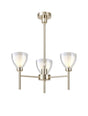 Lathen Telescopic/Semi Flush 3 Light Cone Glass French Gold