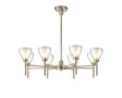 Lathen Telescopic/Semi Flush 8 Light Cone Glass French Gold