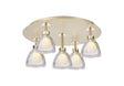 Lathen 45cm Round Flush 5 Light Cone Glass French Gold