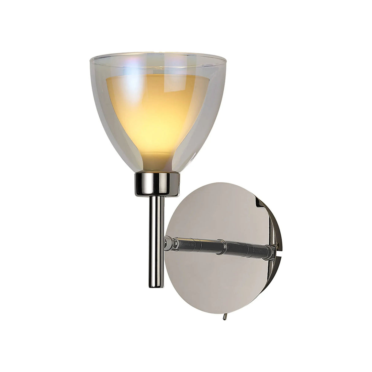 Lathen Adjustable Switched wall lamp Cone Glass Polished Chrome