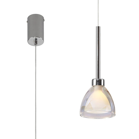 Lathen 2m Single Pendant Cone Glass Polished Chrome