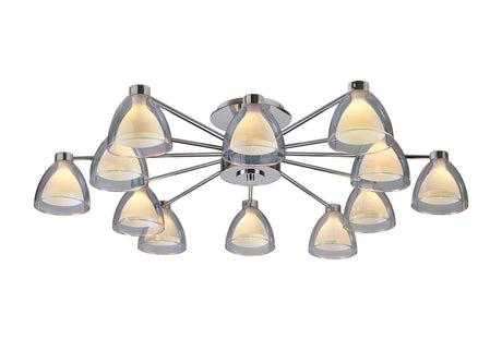 Lathen Semi Flush 12 Light Cone Glass Polished Chrome