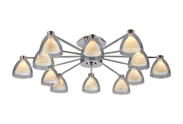 Lathen Semi Flush 12 Light Cone Glass Polished Chrome