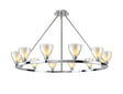 Lathen Round Fixed 12 Light Pendant Cone Glass Polished Chrome