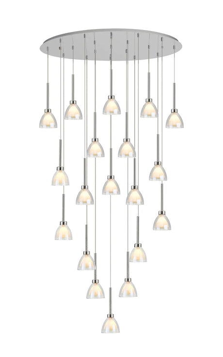 Lathen 2m Oval 19 Light Pendant Cone Glass Polished Chrome