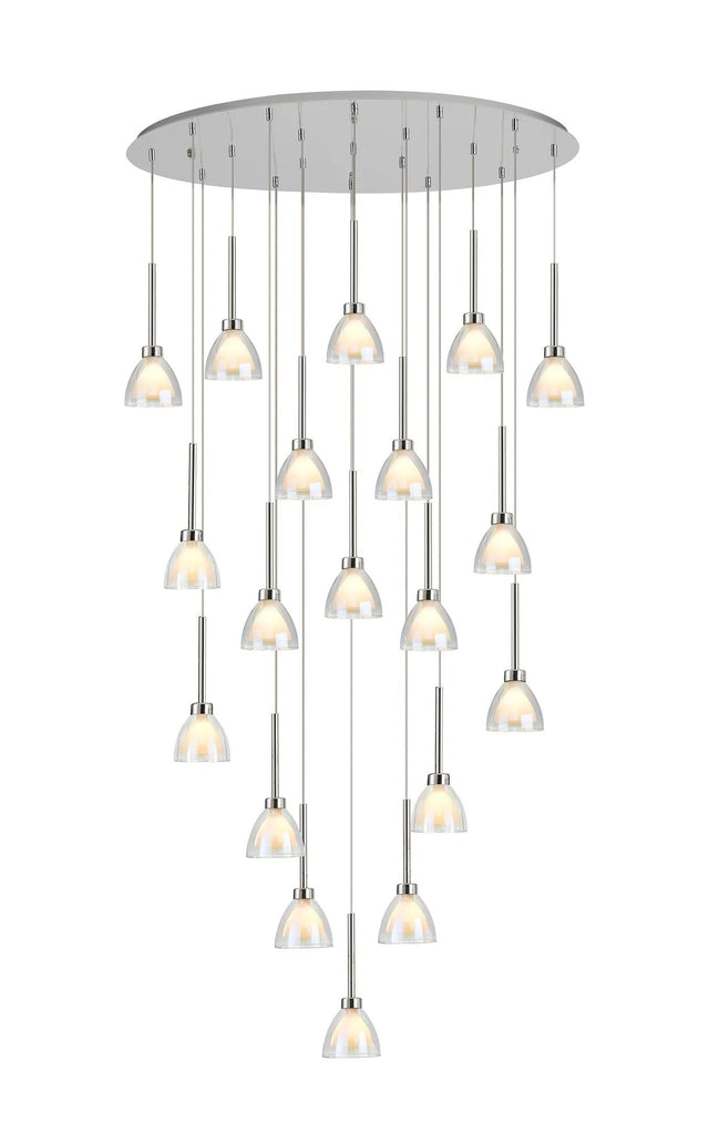 Lathen 2m Oval 19 Light Pendant Cone Glass Polished Chrome