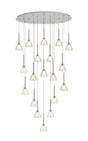 Lathen 2m Oval 19 Light Pendant Cone Glass Polished Chrome