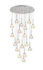Lathen 3.5m Round 19 Light Pendant Cone Glass Polished Chrome