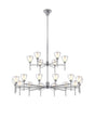 Lathen 2-Tier pendant 20 Light Cone Glass Polished Chrome