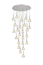 Lathen 5m Round 24 Light Pendant Cone Glass Polished Chrome