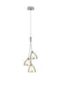 Lathen 2m 1 Drop Cluster 3 Light Pendant Cone Glass Polished Chrome