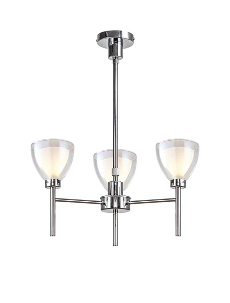 Lathen Telescopic/Semi Flush 3 Light Cone Glass Polished Chrome