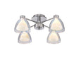 Lathen Semi Flush 4 Light Cone Glass Polished Chrome