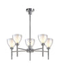 Lathen Telescopic/Semi Flush 5 Light Cone Glass Polished Chrome