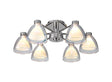 Lathen Semi Flush 6 Light Cone Glass Polished Chrome