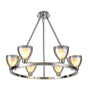 Lathen Round Fixed 6 Light Pendant Cone Glass Polished Chrome
