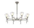 Lathen Telescopic/Semi Flush 8 Light Cone Glass Polished Chrome