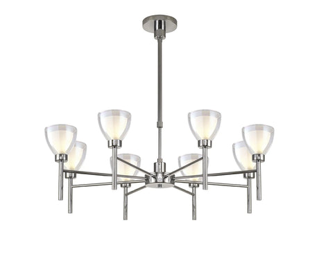 Lathen Telescopic/Semi Flush 8 Light Cone Glass Polished Chrome