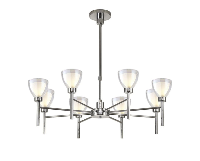 Lathen Telescopic/Semi Flush 8 Light Cone Glass Polished Chrome