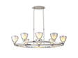 Lathen Oval Telescopic 8 Light Pendant Cone Glass Polished Chrome