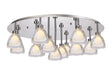 Lathen 80cm Round Flush 13 Light Cone Glass Polished Chrome