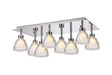 Lathen Rectangle Flush 8 Light Cone Glass Polished Chrome