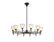 Lathen Telescopic 12 Light Pendant Cone Glass Satin Black