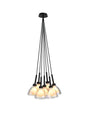 Lathen 1.5m Cluster Pendant Curved Cone Glass Satin Black/Iridescent
