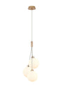 Lathen Drop Cluster Pendant, 3 x G9, French Gold/Opal Globe Glass