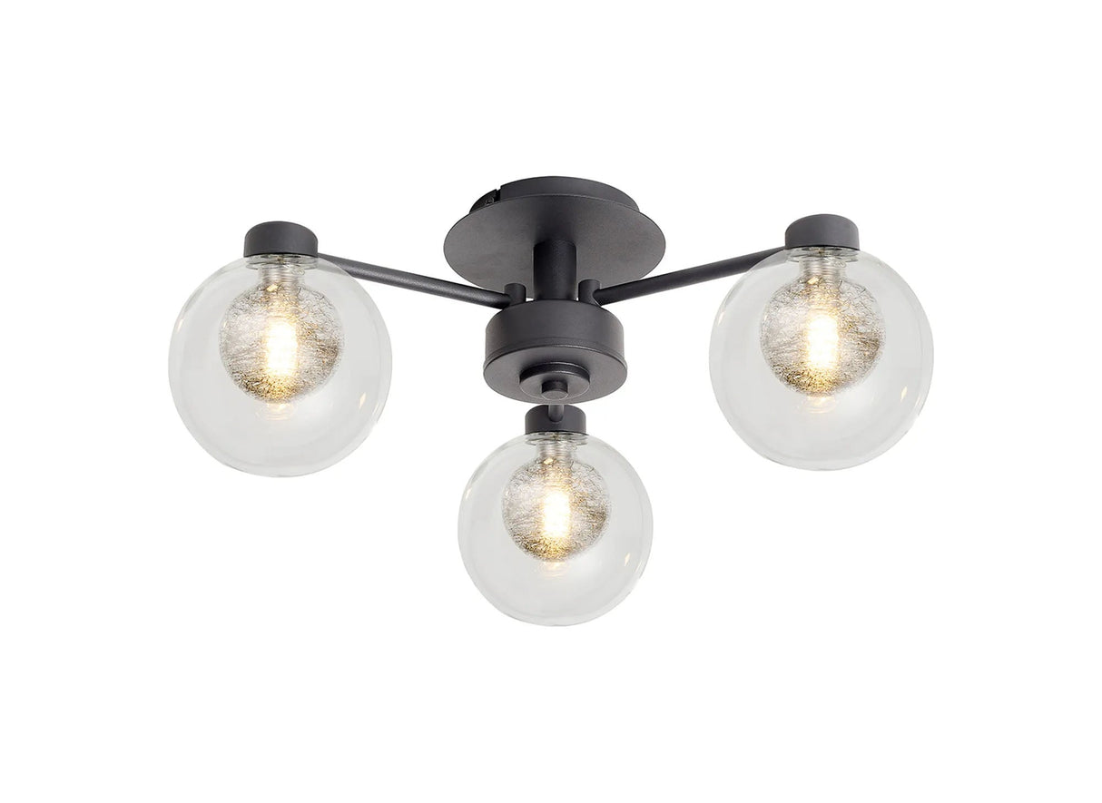 Lathen Satin Black 3 x G9 Flush Light