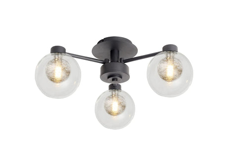 Lathen Satin Black 3 x G9 Flush Light