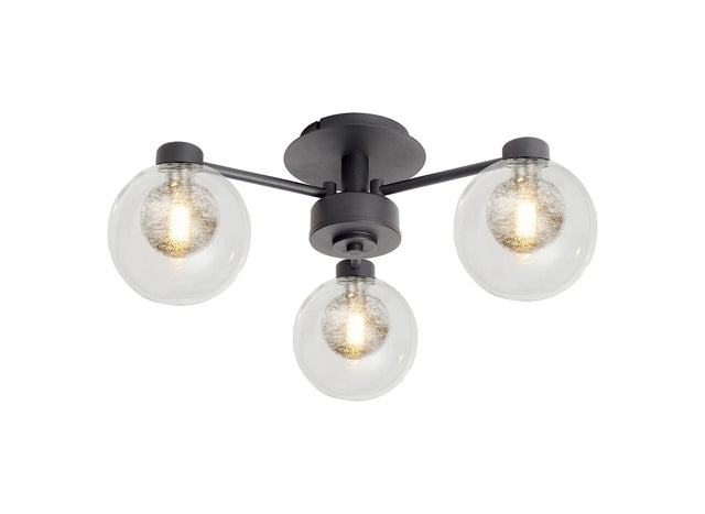 Lathen Satin Black 3 x G9 Flush Light