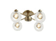 Lathen Antique Brass 4 x G9 Flush Light