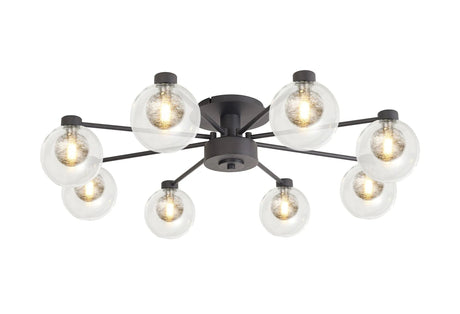 Lathen Satin Black 8 x G9 Flush Light