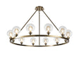 Lathen Antique Brass 12 Light Round G9 Fixed Pendant