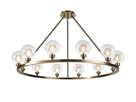 Lathen Antique Brass 12 Light Round G9 Fixed Pendant