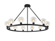 Lathen Satin Black 12 Light Round G9 Fixed Pendant