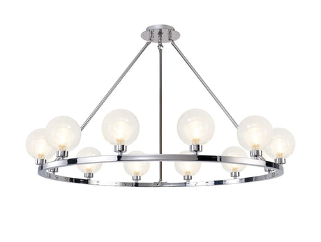 Lathen Polished Chrome 12 Light Round G9 Fixed Pendant