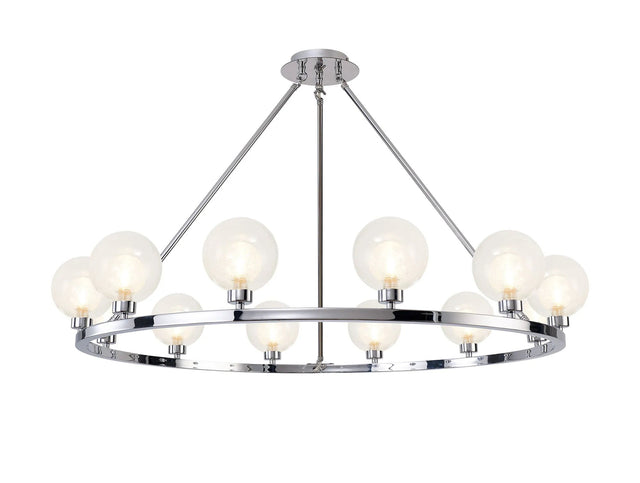 Lathen Polished Chrome 12 Light Round G9 Fixed Pendant