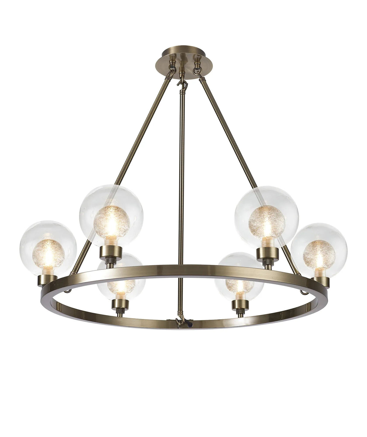 Lathen Antique Brass 6 Light Round G9 Fixed Pendant
