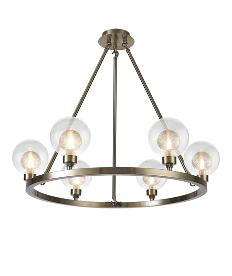 Lathen Antique Brass 6 Light Round G9 Fixed Pendant