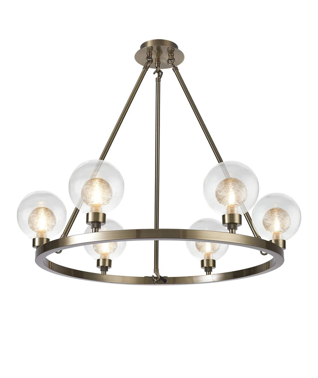Lathen Antique Brass 6 Light Round G9 Fixed Pendant