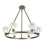 Lathen Antique Brass 6 Light Round G9 Fixed Pendant