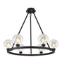Lathen Satin Black 6 Light Round G9 Fixed Pendant