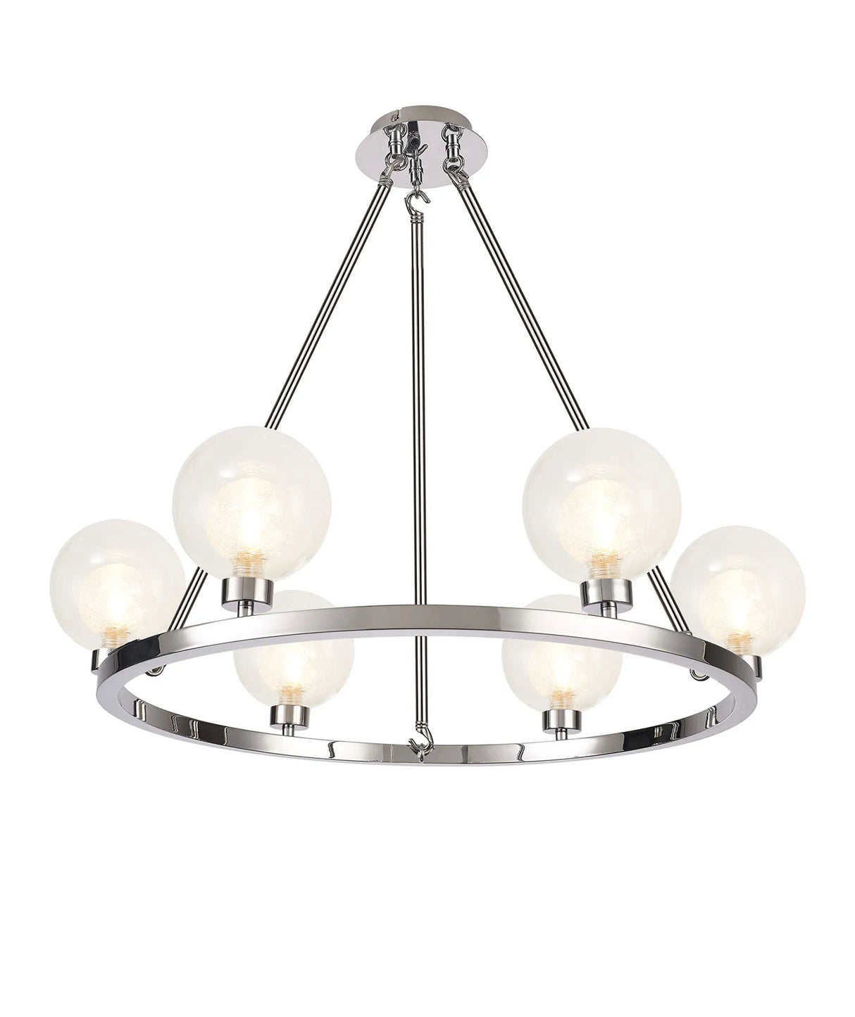 Lathen Polished Chrome 6 Light Round G9 Fixed Pendant
