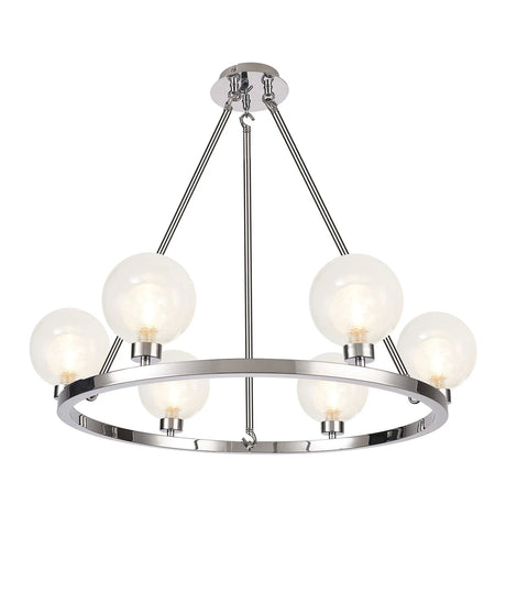 Lathen Polished Chrome 6 Light Round G9 Fixed Pendant