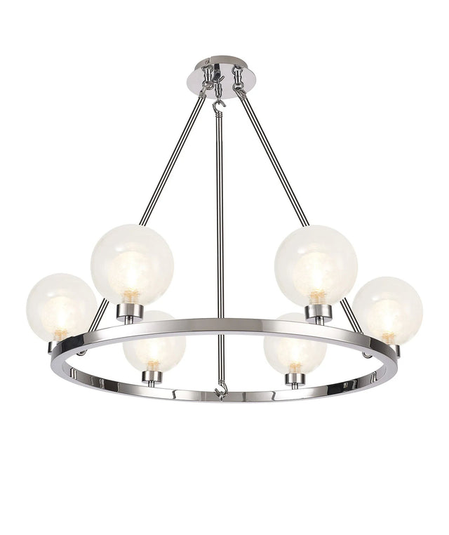 Lathen Polished Chrome 6 Light Round G9 Fixed Pendant