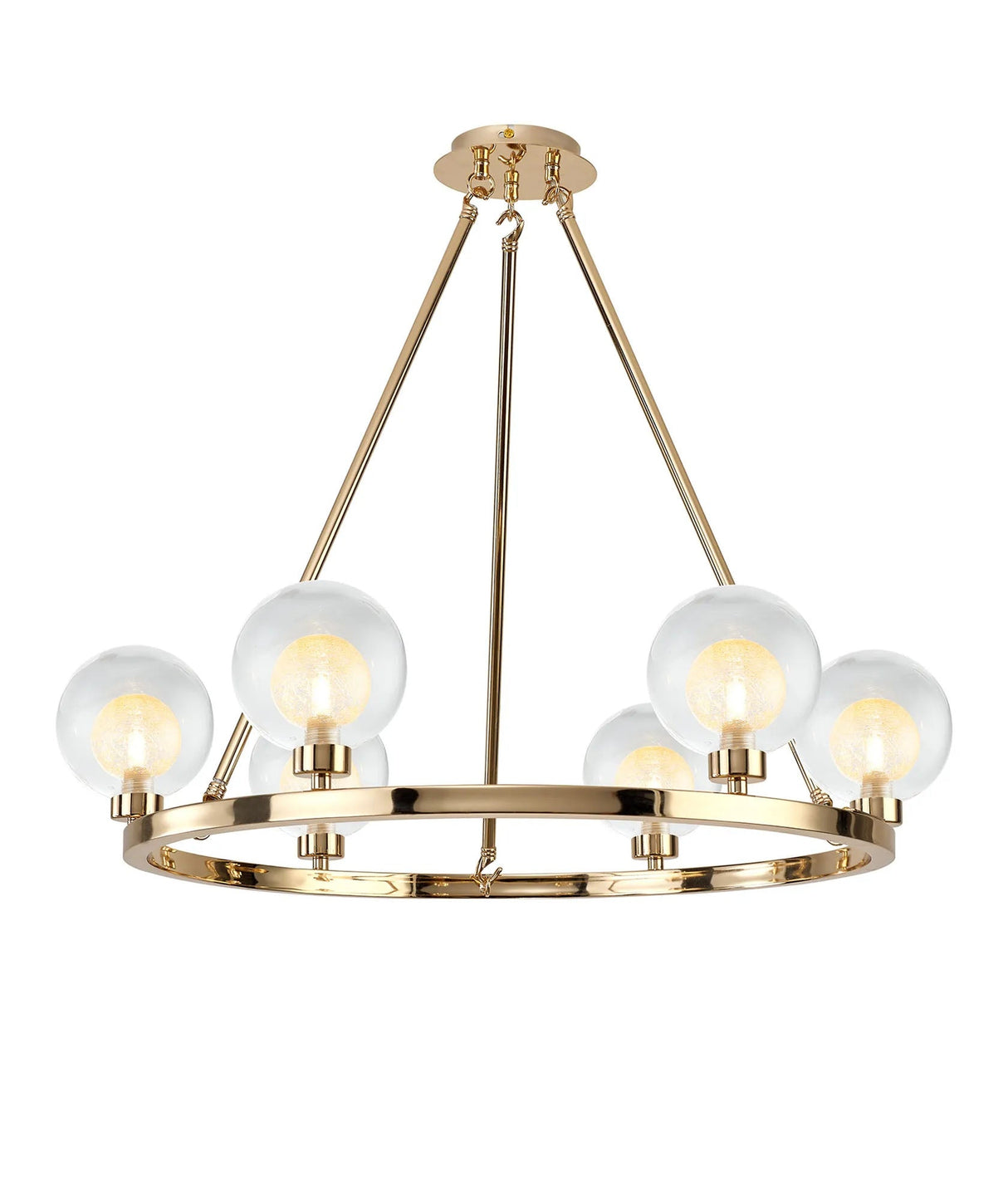 Lathen French Gold 6 Light Round G9 Fixed Pendant