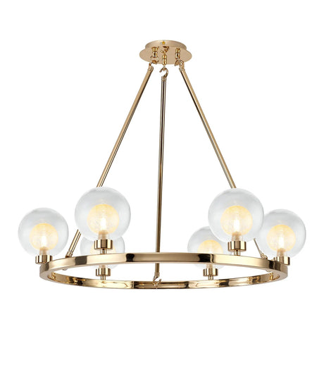 Lathen French Gold 6 Light Round G9 Fixed Pendant